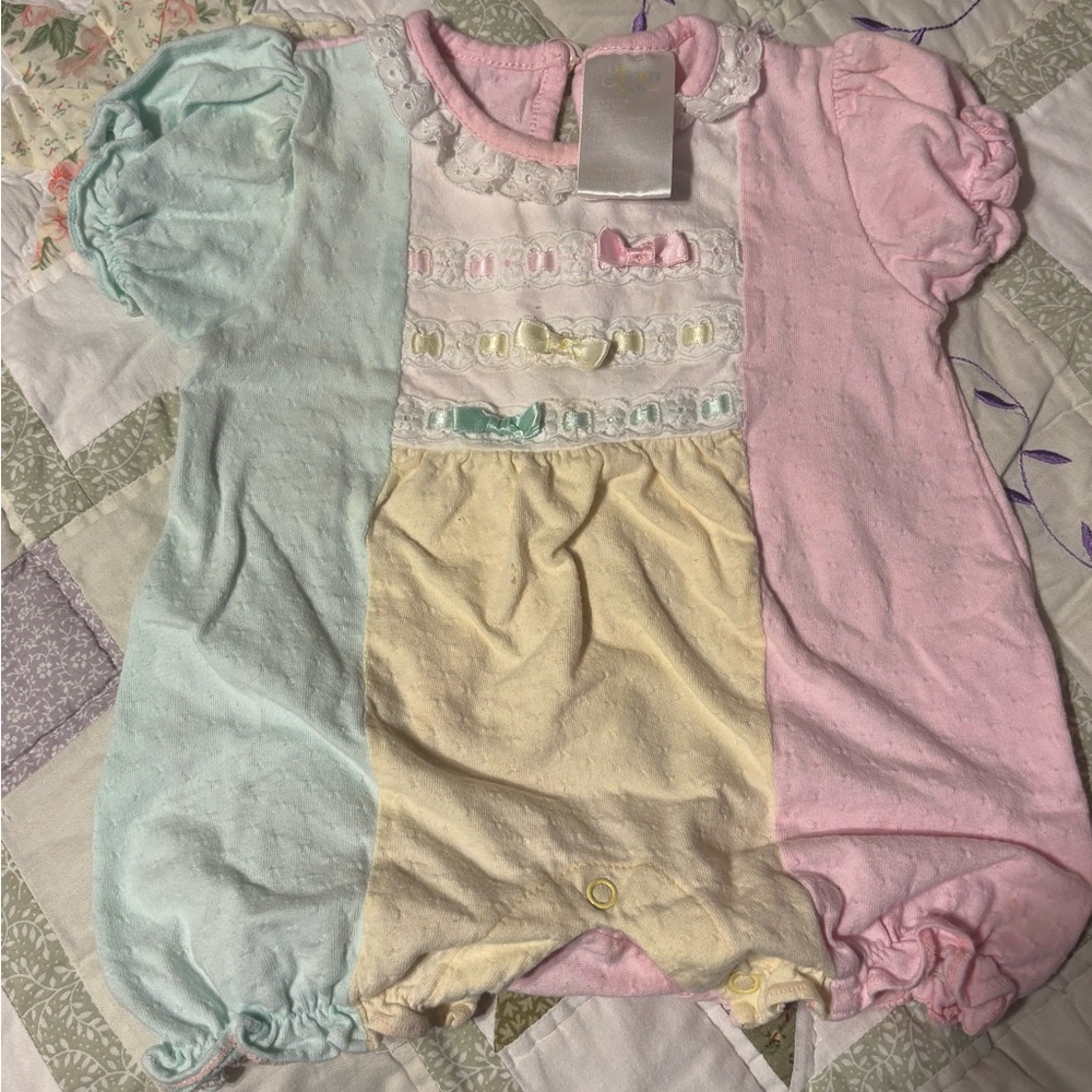 Vintage Cotton Club Muliticolor Baby Romper 6 months